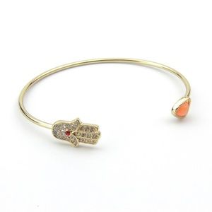 Dainty Hamsa Cuff Bracelet